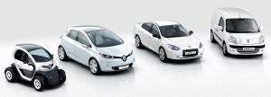 La gamme de véhicules électriques Renault (source: Renault)